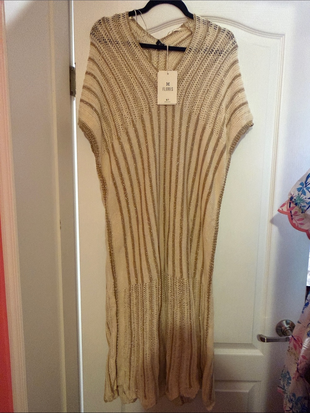 NWT Floris Beige Knit Long Cover-Up Dress